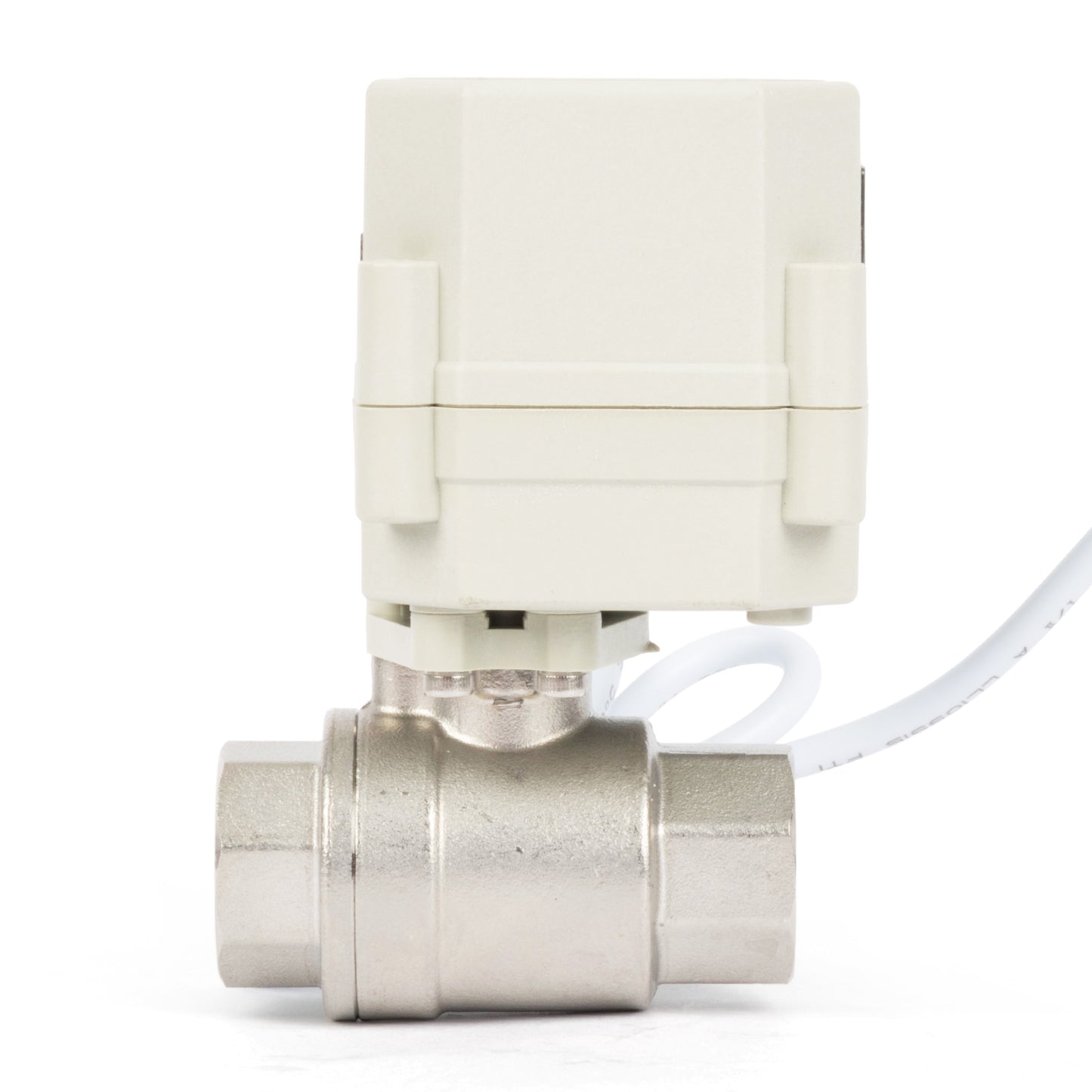 1/2" Motorized Ball Valve with Timer, Auto-Return Fail Safe & Power-Off Memory, 2-Way 304SS Electric Actuator, IP67, AC/DC 9-24V