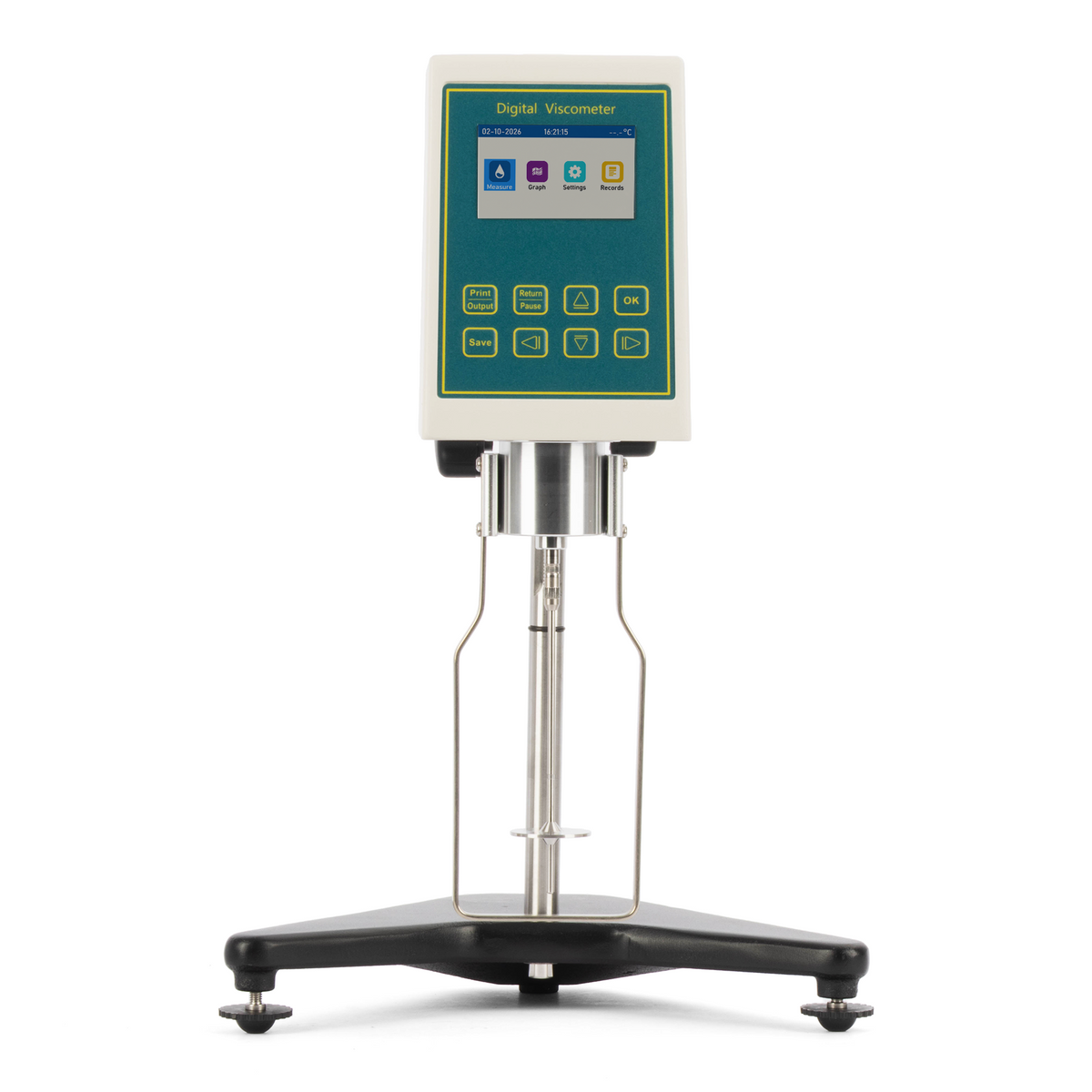 Digital Rotational Viscometer, 40 - 40,000,000 mPa·s, #0 Rotor Low-Viscosity Adapter, 25 mL, ±1%, R2-R7, 0.1-200 rpm, 3.0 in TFT, RS232