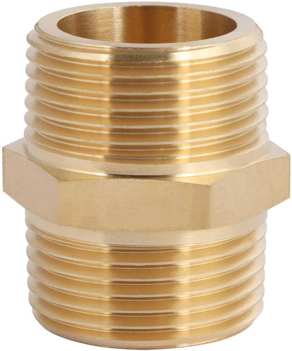 U.S. Solid Brass Hex Nipple - 1/4" x 1/4" NPT Male Pipe Fitting Adapter, 3/8" x 3/8", 1/2" x 1/2", 3/4" x 3/4", 1" x 1",  1/8"x1/8", 1/4"x1/8", 3/8"x1/8", 3/8"x1/4", 1/2"x1/4", 1/2"x3/8", 3/4"x1/2"