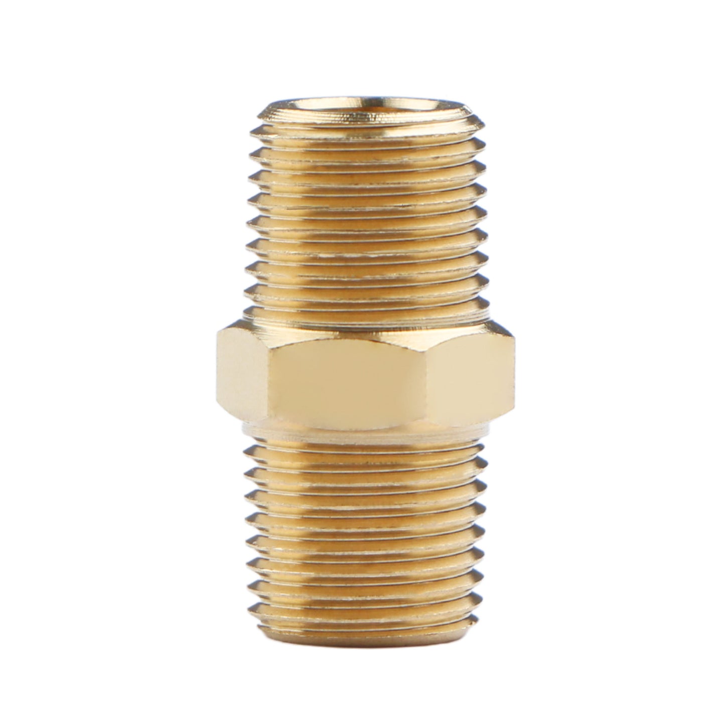 U.S. Solid Brass Hex Nipple - 1/4" x 1/4" NPT Male Pipe Fitting Adapter, 3/8" x 3/8", 1/2" x 1/2", 3/4" x 3/4", 1" x 1",  1/8"x1/8", 1/4"x1/8", 3/8"x1/8", 3/8"x1/4", 1/2"x1/4", 1/2"x3/8", 3/4"x1/2"