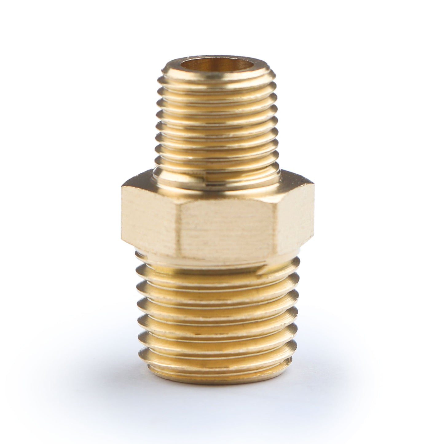 U.S. Solid Brass Hex Nipple - 1/4" x 1/4" NPT Male Pipe Fitting Adapter, 3/8" x 3/8", 1/2" x 1/2", 3/4" x 3/4", 1" x 1",  1/8"x1/8", 1/4"x1/8", 3/8"x1/8", 3/8"x1/4", 1/2"x1/4", 1/2"x3/8", 3/4"x1/2"