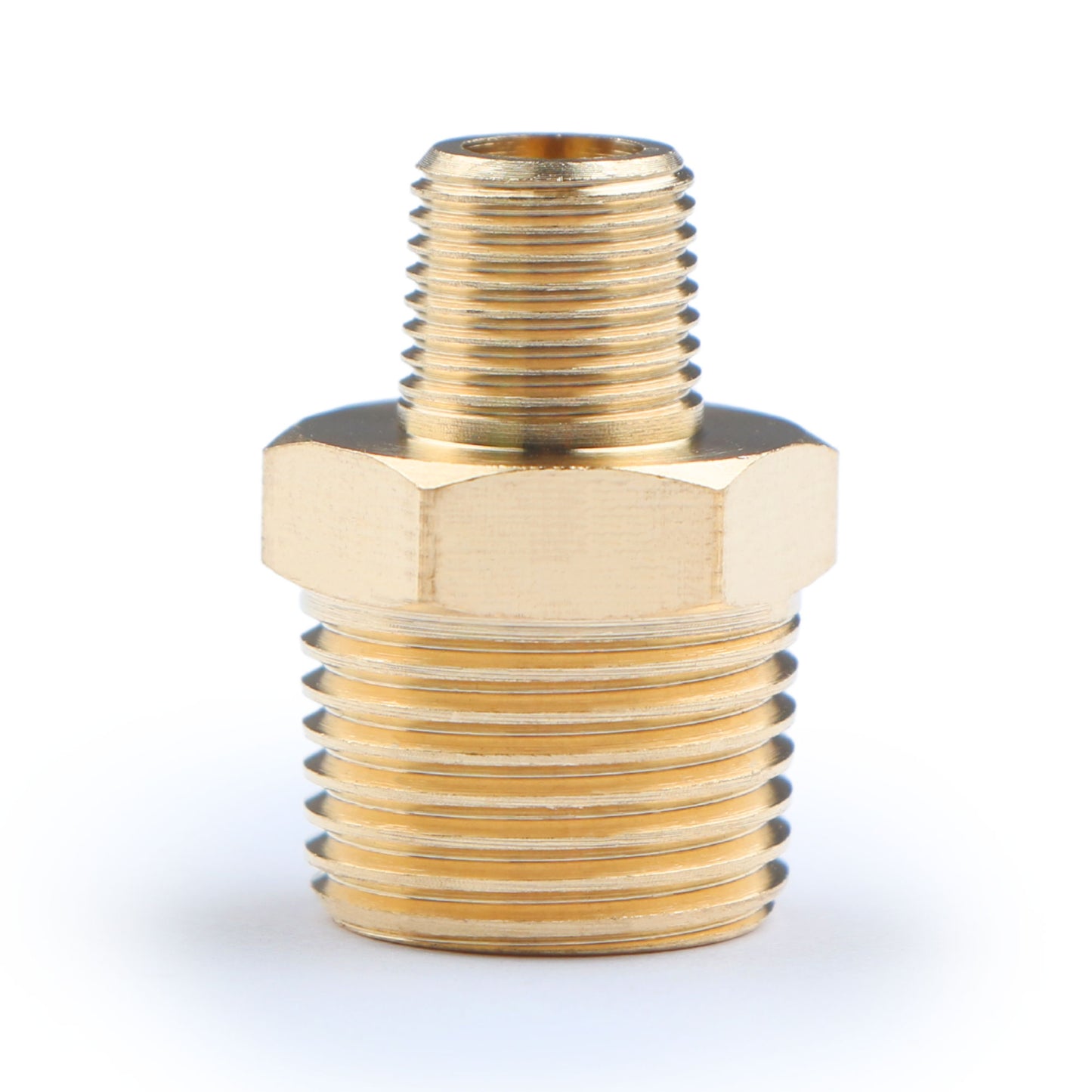 U.S. Solid Brass Hex Nipple - 1/4" x 1/4" NPT Male Pipe Fitting Adapter, 3/8" x 3/8", 1/2" x 1/2", 3/4" x 3/4", 1" x 1",  1/8"x1/8", 1/4"x1/8", 3/8"x1/8", 3/8"x1/4", 1/2"x1/4", 1/2"x3/8", 3/4"x1/2"