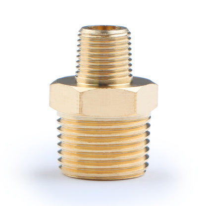 U.S. Solid Brass Hex Nipple - 1/4" x 1/4" NPT Male Pipe Fitting Adapter, 3/8" x 3/8", 1/2" x 1/2", 3/4" x 3/4", 1" x 1",  1/8"x1/8", 1/4"x1/8", 3/8"x1/8", 3/8"x1/4", 1/2"x1/4", 1/2"x3/8", 3/4"x1/2"