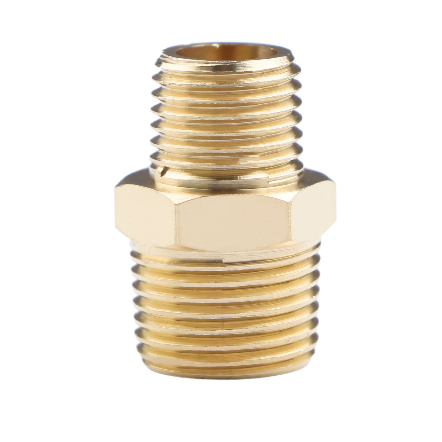 U.S. Solid Brass Hex Nipple - 1/4" x 1/4" NPT Male Pipe Fitting Adapter, 3/8" x 3/8", 1/2" x 1/2", 3/4" x 3/4", 1" x 1",  1/8"x1/8", 1/4"x1/8", 3/8"x1/8", 3/8"x1/4", 1/2"x1/4", 1/2"x3/8", 3/4"x1/2"