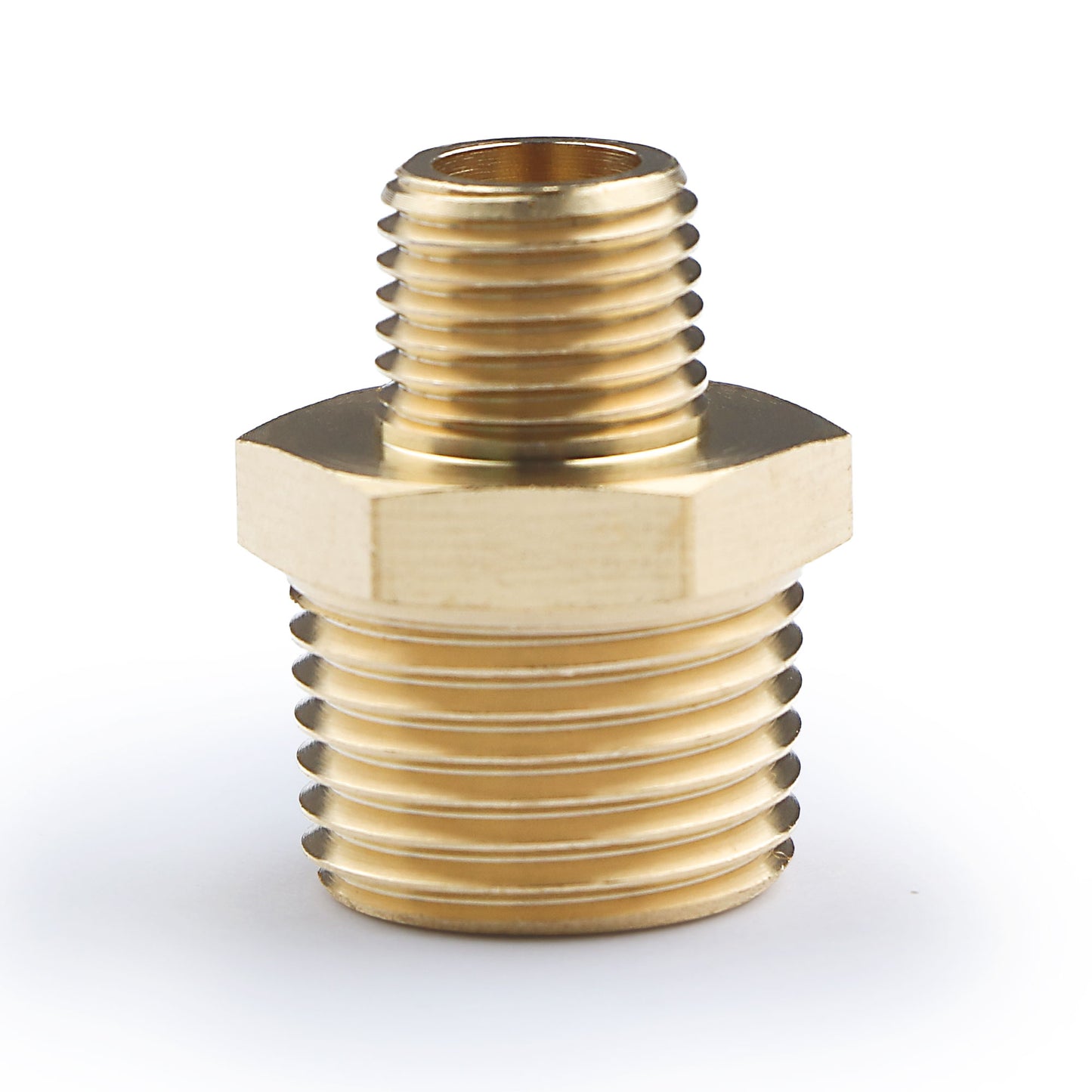 U.S. Solid Brass Hex Nipple - 1/4" x 1/4" NPT Male Pipe Fitting Adapter, 3/8" x 3/8", 1/2" x 1/2", 3/4" x 3/4", 1" x 1",  1/8"x1/8", 1/4"x1/8", 3/8"x1/8", 3/8"x1/4", 1/2"x1/4", 1/2"x3/8", 3/4"x1/2"