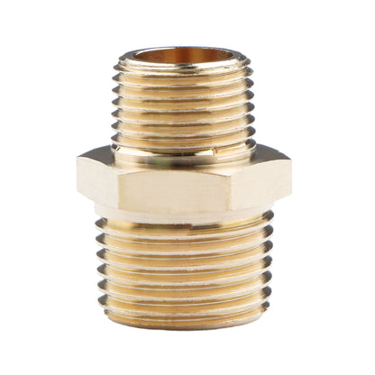 U.S. Solid Brass Hex Nipple - 1/4" x 1/4" NPT Male Pipe Fitting Adapter, 3/8" x 3/8", 1/2" x 1/2", 3/4" x 3/4", 1" x 1",  1/8"x1/8", 1/4"x1/8", 3/8"x1/8", 3/8"x1/4", 1/2"x1/4", 1/2"x3/8", 3/4"x1/2"