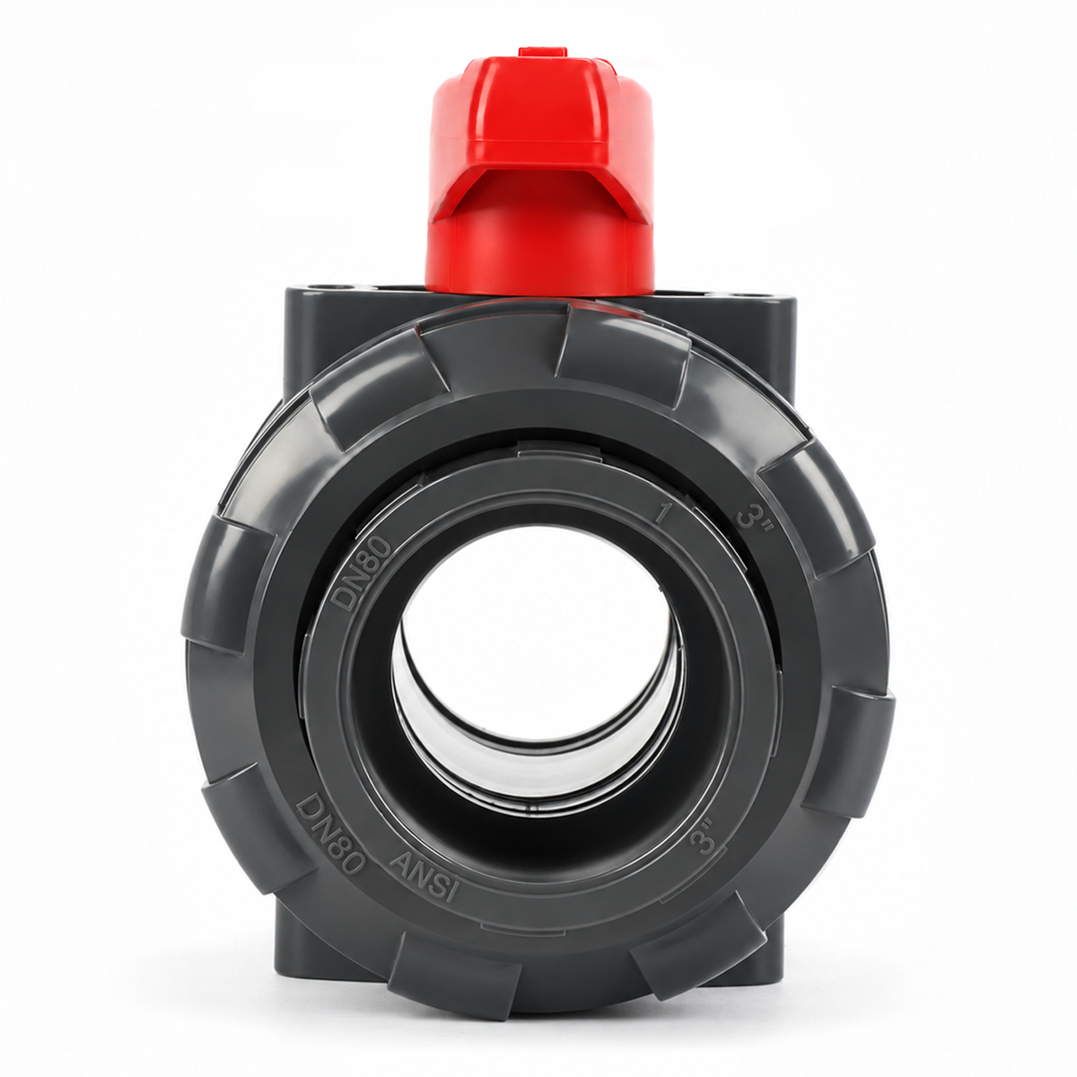 3"-PVC-Kugelhahn mit echter Verschraubung, voller Durchgang, Steckmuffe, kompatibel mit Schedule 40 und 80, 150 psi, PTFE-Dichtung, EPDM-O-Ring