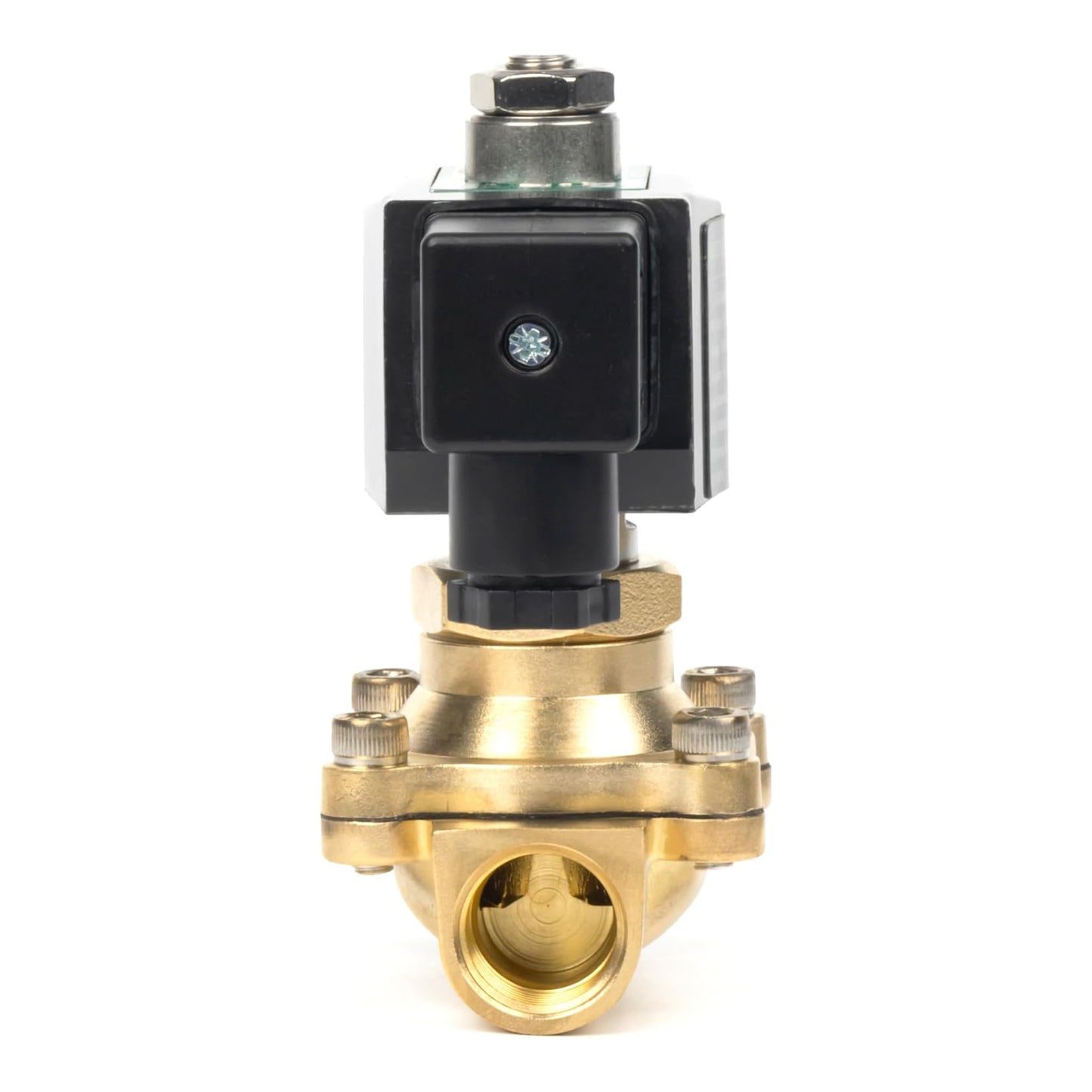 Injap Solenoid Elektrik Loyang 1/2" - 24V DC, Biasanya Tertutup, 145 PSI, VITON