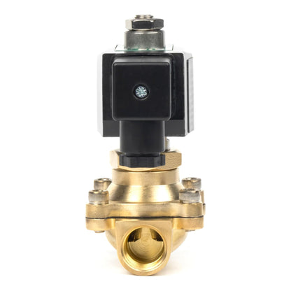 Injap Solenoid Elektrik Loyang 1/2" - 24V DC, Biasanya Tertutup, 145 PSI, VITON