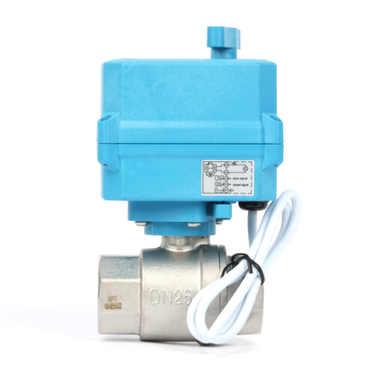 1" Quick-Release Motorized Ball Valve - 304 Stainless Steel, DC12~24V/AC24V, 2-Wire Auto-Return with Manual Override, IP67