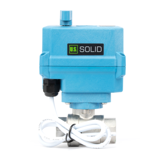 1/2" Quick-Release Motorized Ball Valve - 304 Stainless Steel, DC12~24V/AC24V, 2-Wire Auto-Return with Manual Override, IP67