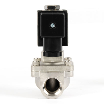 3/8인치 스테인리스 스틸 솔레노이드 밸브 - 24V AC, 상시 닫힘, 4.4-232 PSI, VITON 씰