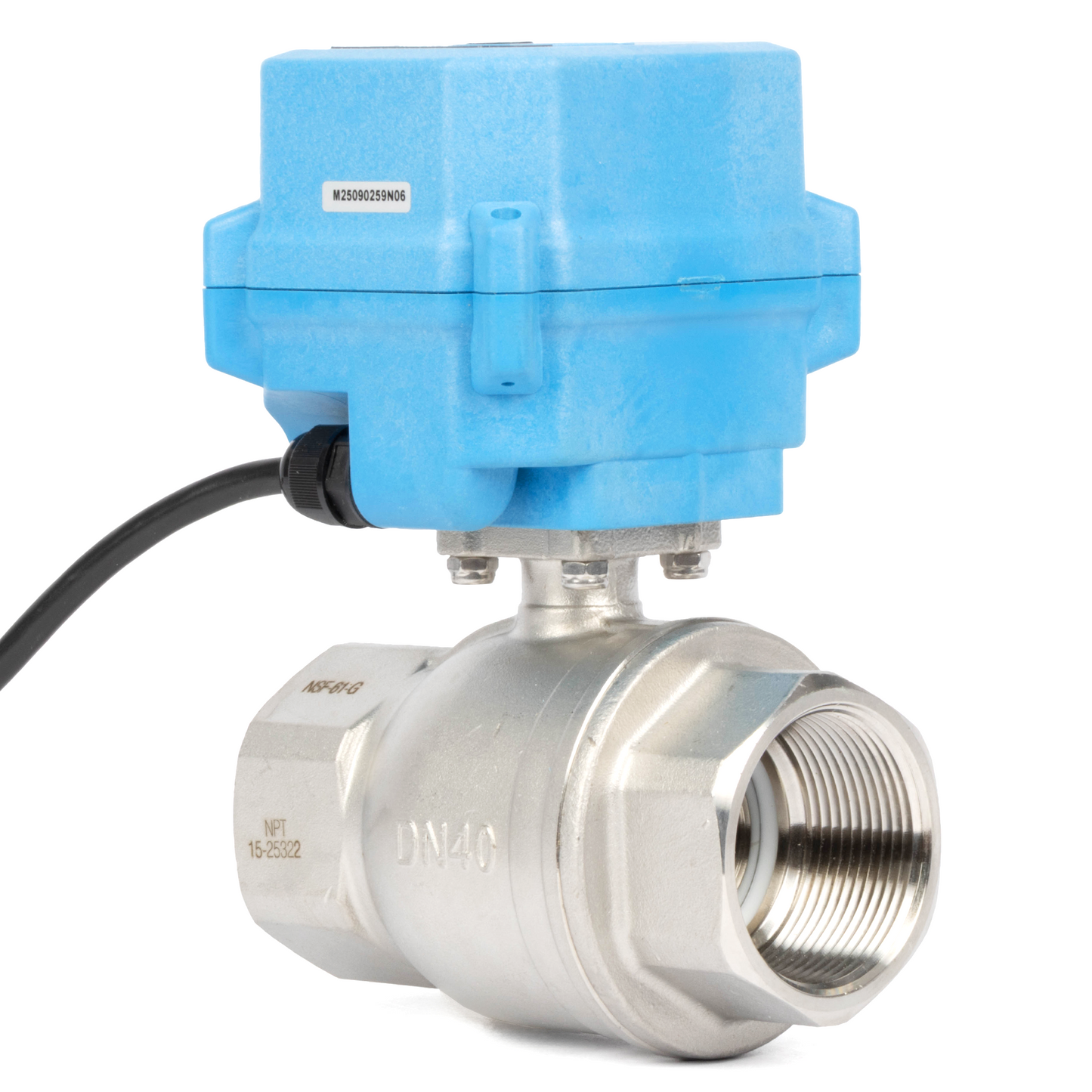 1-1/2" Stainless Steel Motorized Ball Valve - 110V AC Brass Electric Ball Valve, Auto Return, Normally Closed