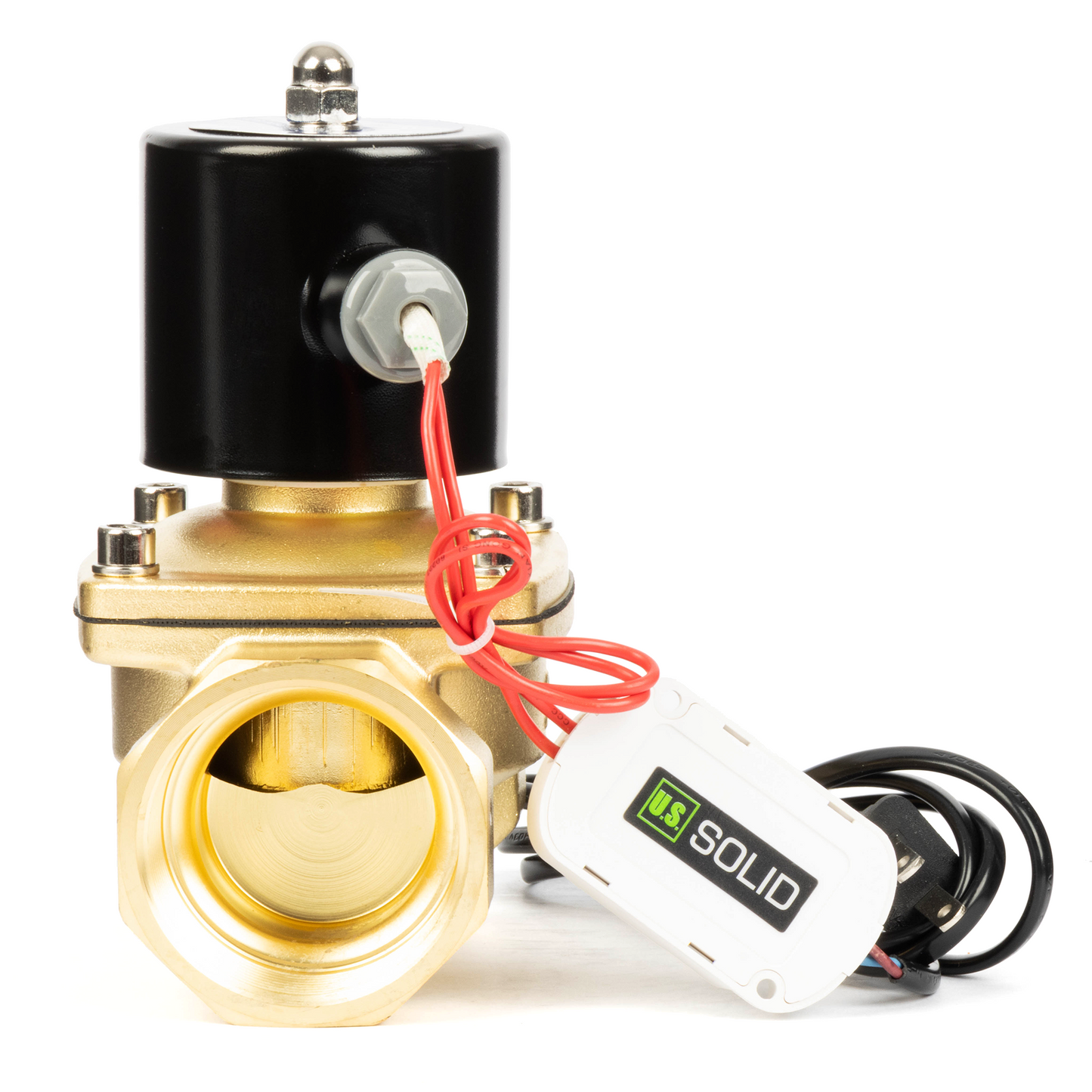 Brass Solenoid Valve 2" - 110V AC Smart Wi-Fi APP-Controlled Normally Closed