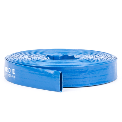 Selang PVC Pipih Bertulang 1,5" x 100 kaki - Dinding 1,2mm, 4 Penjepit Selang (Tanpa Fitting)