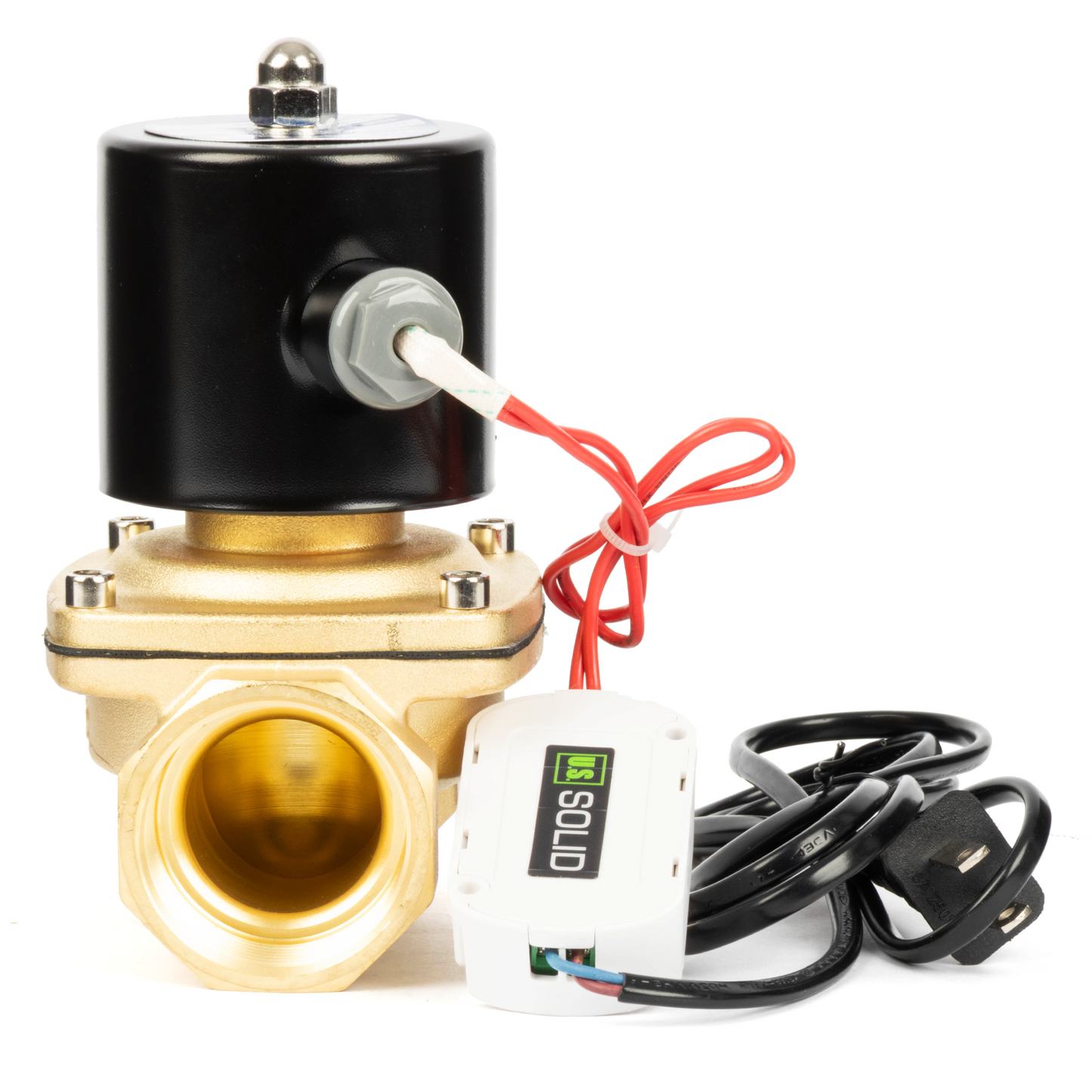 Brass Solenoid Valve 1-1/2" - 110V AC Smart Wi-Fi APP-Controlled Normally Closed