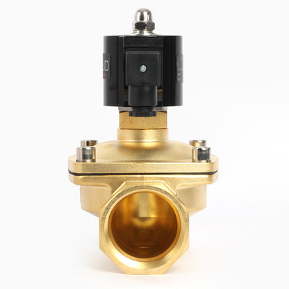 2"-Magnetventil – 12-V-Gleichstrom-Magnetventil, Messing, normalerweise offen, Viton-Dichtung