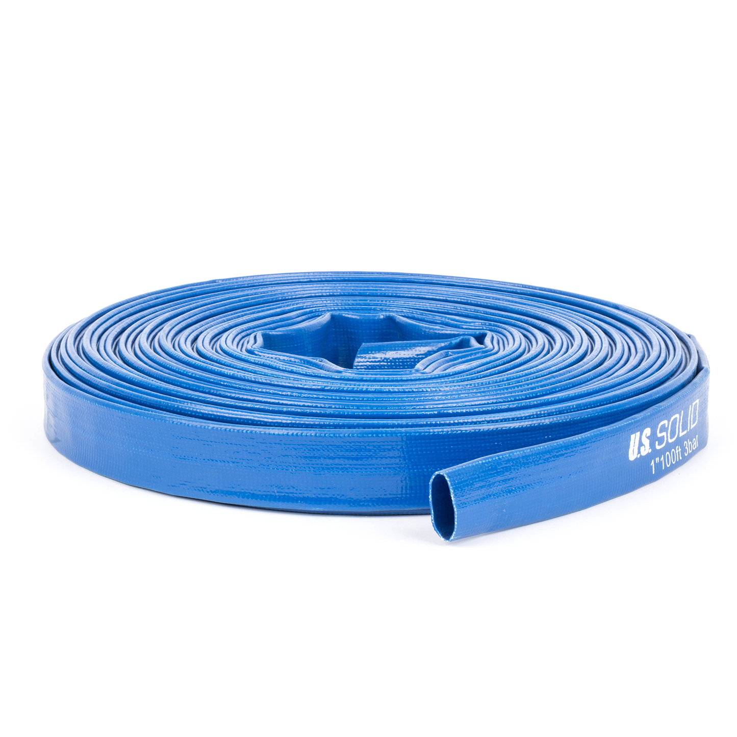 1" x 100 ft Verstärkter PVC-Flachschlauch - 1,2 mm Wandstärke, 4 Schlauchschellen (ohne Anschlüsse)
