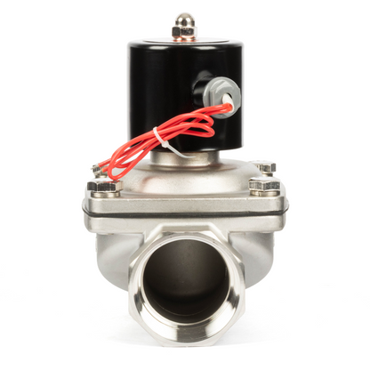 2" Stainless Steel Solenoid Valve - 24V DC Normally Closed, Viton Seal