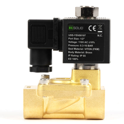 Ηλεκτρομαγνητική βαλβίδα ορείχαλκου 1/2" - 110V AC/220V AC, Κανονικά ανοιχτή, 4.4-232 PSI, Στεγανοποίηση VITON