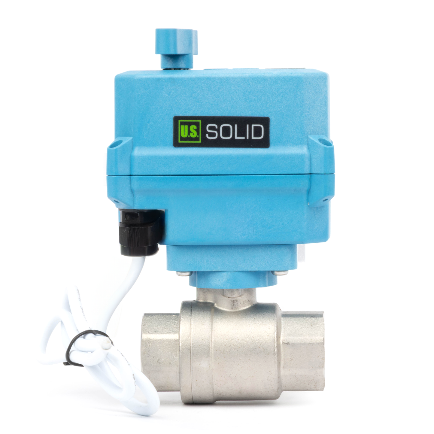 3/4" Quick-Release Motorized Ball Valve - 304 Stainless Steel, DC12~24V/AC24V, 2-Wire Auto-Return with Manual Override, IP67