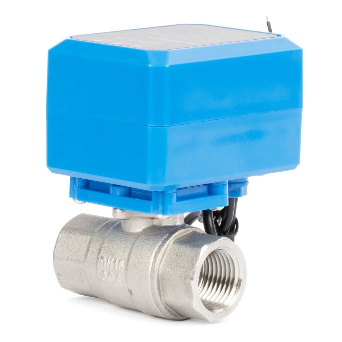 3/4" Motorized Ball Valve - 304SS 9-36V AC/DC 2-Wire Auto Return Electric Ball Valve, Normally Closed, 3 Indicator Lights