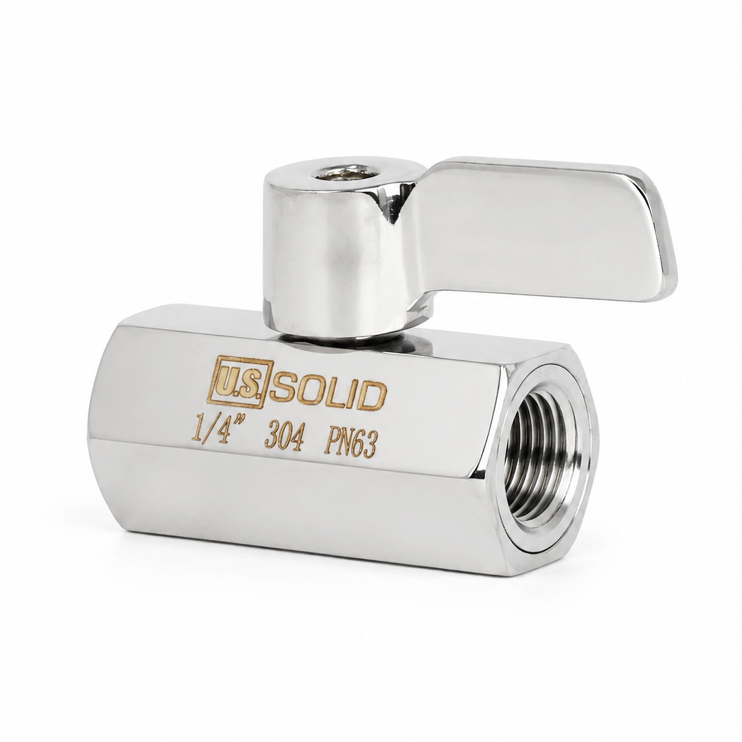 1/4" Mini Ball Valve 304 Stainless Steel Female Thread 2PCS