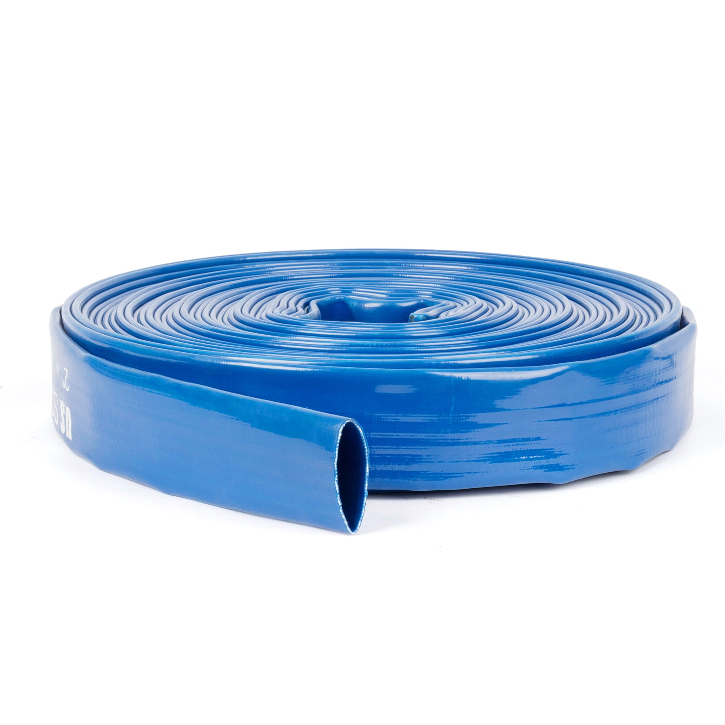 Selang PVC Pipih Bertulang 2" x 100 kaki - Dinding 2mm, 4 Penjepit Selang (Tanpa Fitting)