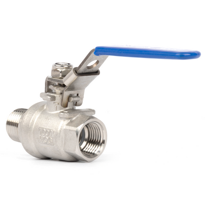 1/2" Ball Valve – Male x Female 316 Stainless Steel Heavy Duty, 1000WOG, Full Port with Anti-Misoperation Lock
