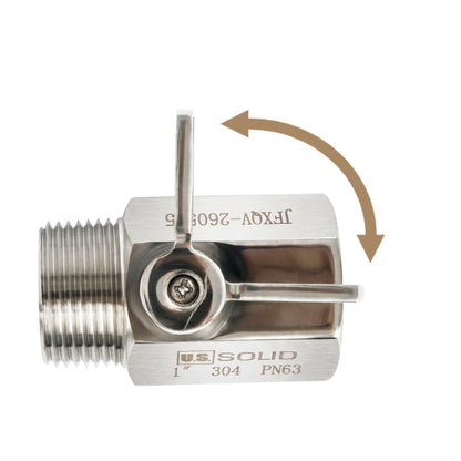 U.S. Solid 2 stk. 1/4" minikuleventil 304 rustfritt stål hunn × hann NPT gjenger