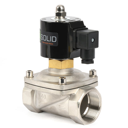 1-1/2" Injap Solenoid - Keluli Tahan Karat 12V DC Injap Solenoid Elektrik , Biasanya Terbuka, Pengedap Viton