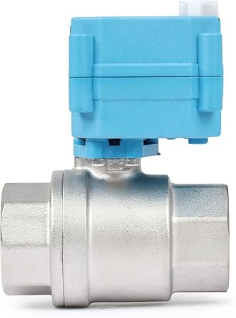 1" SS316 Motorized Ball Valve with Waterproof Cover, 110-230V AC, Full Port, IP67, 2 Wire Auto Return, Normally Closed