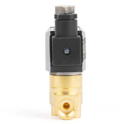 Katup Solenoid Elektrik Kuningan 3/8", DC 24V, Normally Open, Segel Viton