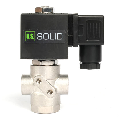1/4" SUS304 3-tieinen solenoidiventtiili - 12 V DC, 2 asentoa