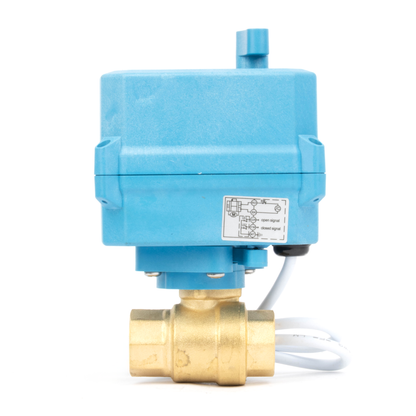 1/2" Quick-Release Motorized Ball Valve - Brass, DC12~24V/AC24V, 2-Wire Auto-Return with Manual Override, IP67