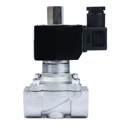 Válvula solenoide de 3/4" - Válvula solenoide de acero inoxidable de 110 V CA, normalmente abierta, sello de Viton