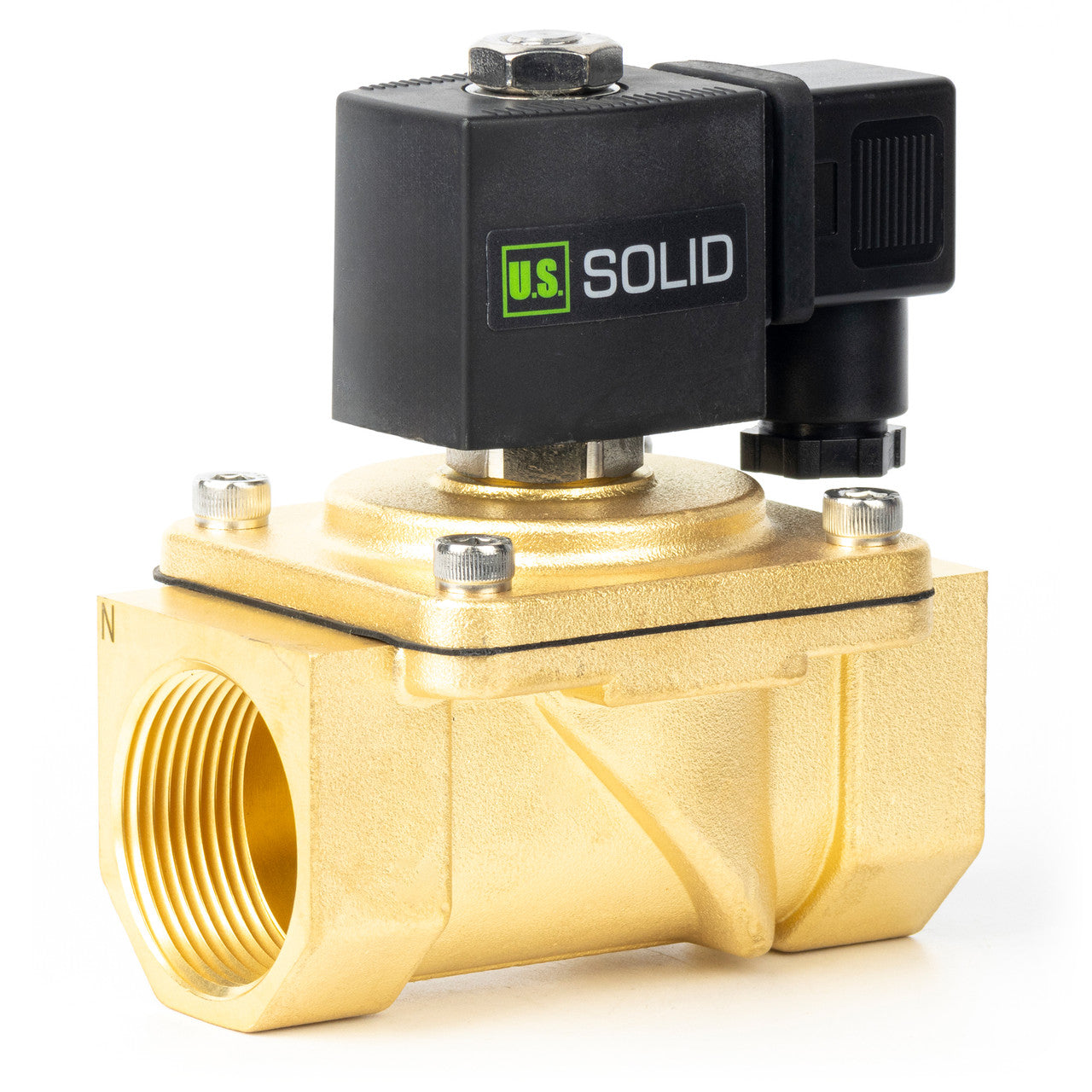 1-1/4" Solenoid Valve - Brass 110V AC Normally Closed with Viton Seal, Junction Box Type