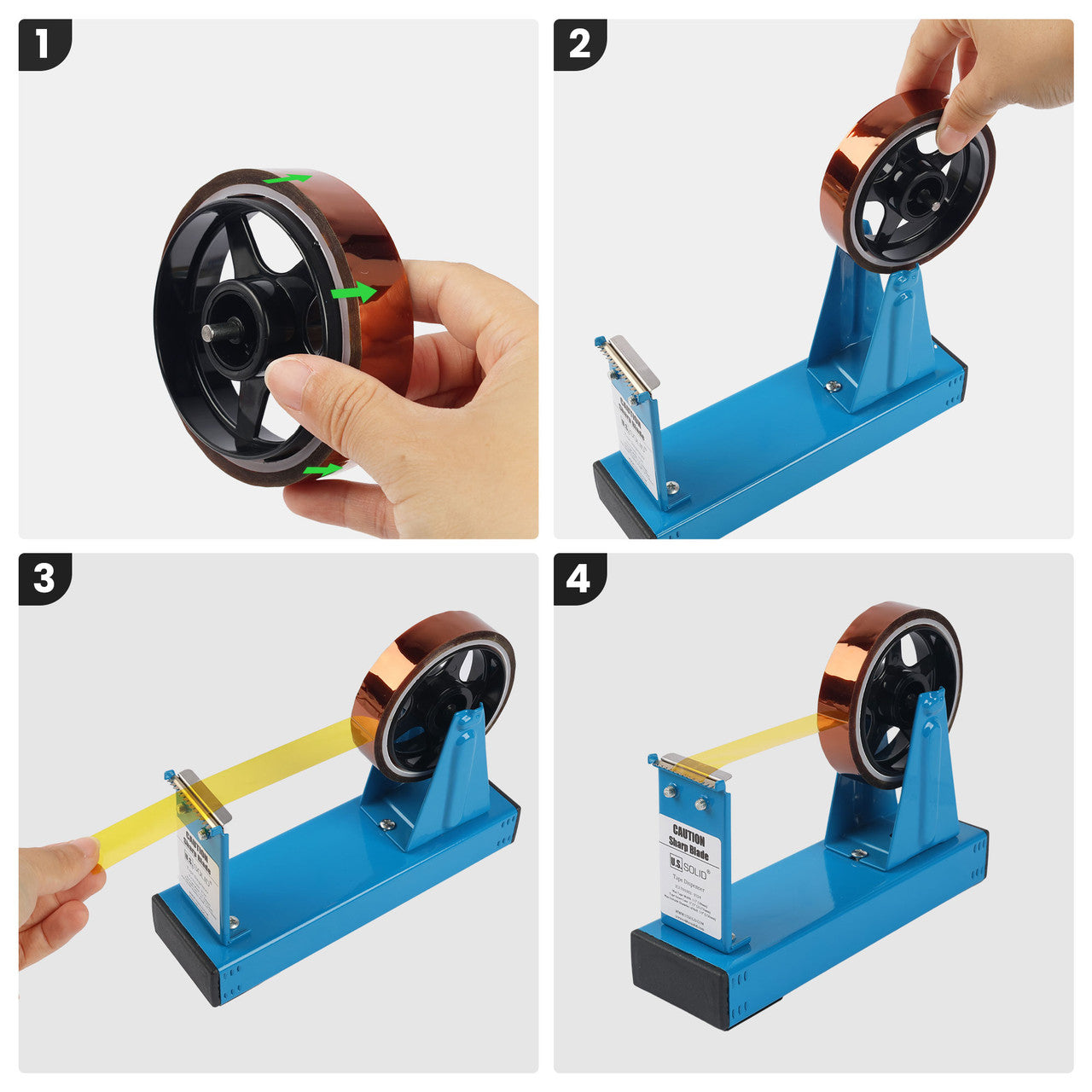 U.S. Solid Desktop Multi-Roll Tape Dispenser - 1.5" Wide