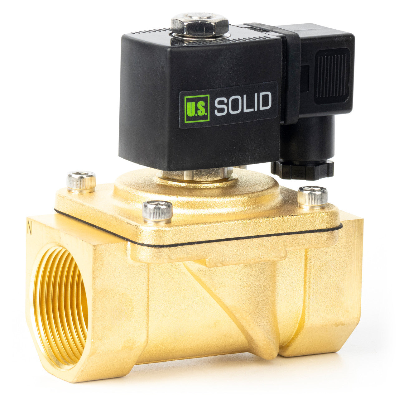 1-1/4" Solenoid Valve - Brass 12V DC Normally Closed with Viton Seal, Junction Box Type