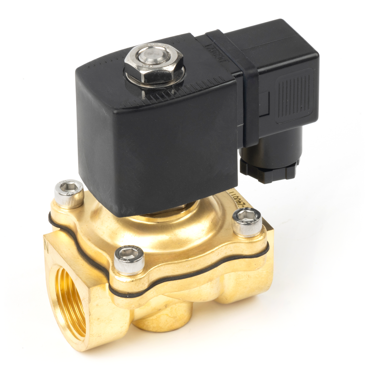 3/4" Brass Electric Solenoid Valve - 24V DC, Normally Closed, 145 PSI, VITON