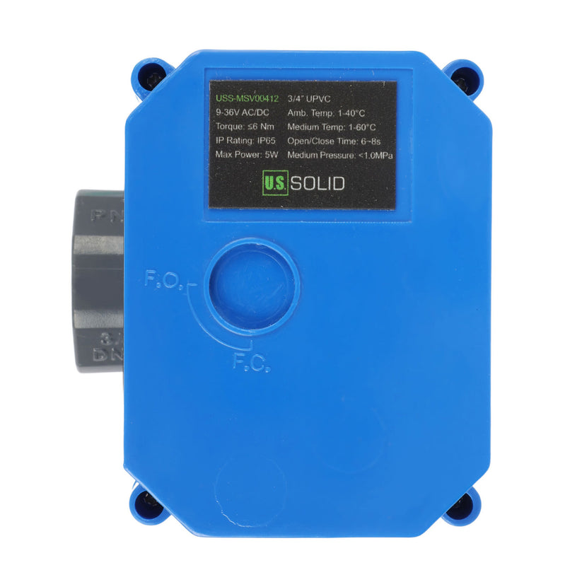 3/4" Motorized Ball Valve - Stainless Steel Electric Ball Valve With 3 Indicator Lights - 2 Wire Auto Return, Normally Closed, 9-36V AC/DC By U.S