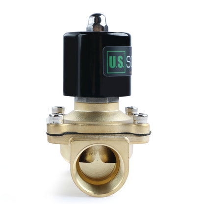 U.S. Solid 1" Brass Electric Solenoid Valve Underwater Valve 110V AC Normally Closed VITON Air Water Oil Fuel IP67