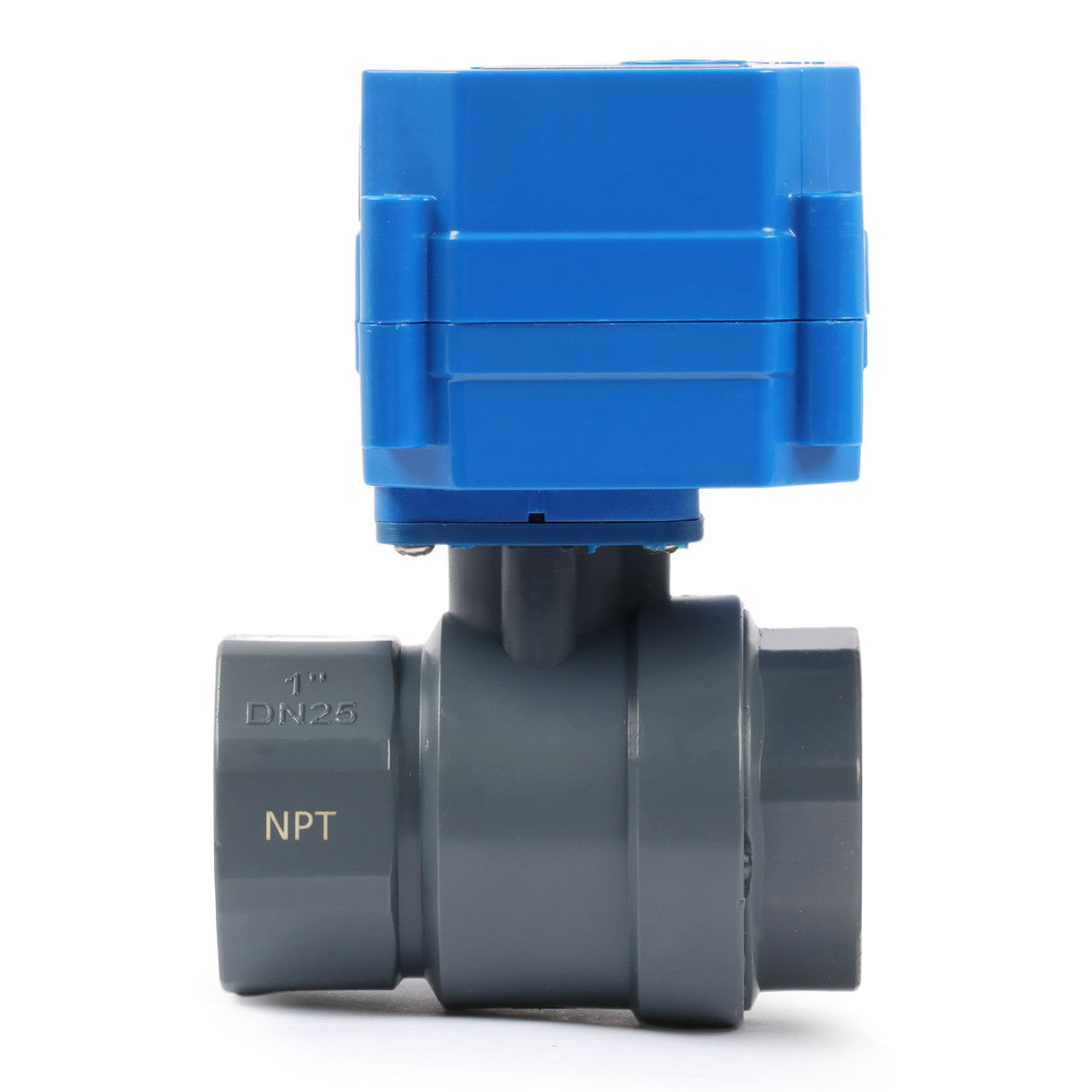 1" UPVC Motorized Ball Valve - 110V AC Plastic Electrical Ball Valve with Standard Port, 2 Wire Auto Return, Normally Closed