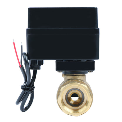 3/4" Motorized Ball Valve - Brass Electric Ball Valve with 3 Indicator Lights - 2 Wire Auto Return, Normally Closed, 9-36V AC/DC by U.S. Solid