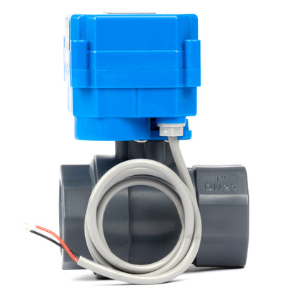 1” UPVC Motorized Ball Valve - Normally Open 9-36V AC/DC Plastic Electrical Ball Valve with Full Port, 2 Wire Auto Return