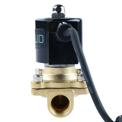 Válvula solenoide eléctrica de latón macizo de 3/4" de EE. UU. Válvula subacuática 110 V CA Normalmente cerrada VITON Aire Agua Aceite Combustible IP67 