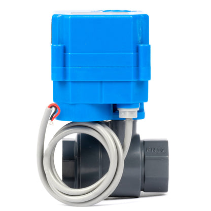 1/2" UPVC Motorized Ball Valve - 110V AC Plastic Electrical Ball Valve with Full Port, 2 Wire Auto Return, Normally Closed