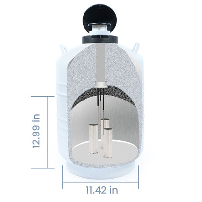 30L Liquid Nitrogen Tank LN2 Dewar Cryogenic Container with Straps