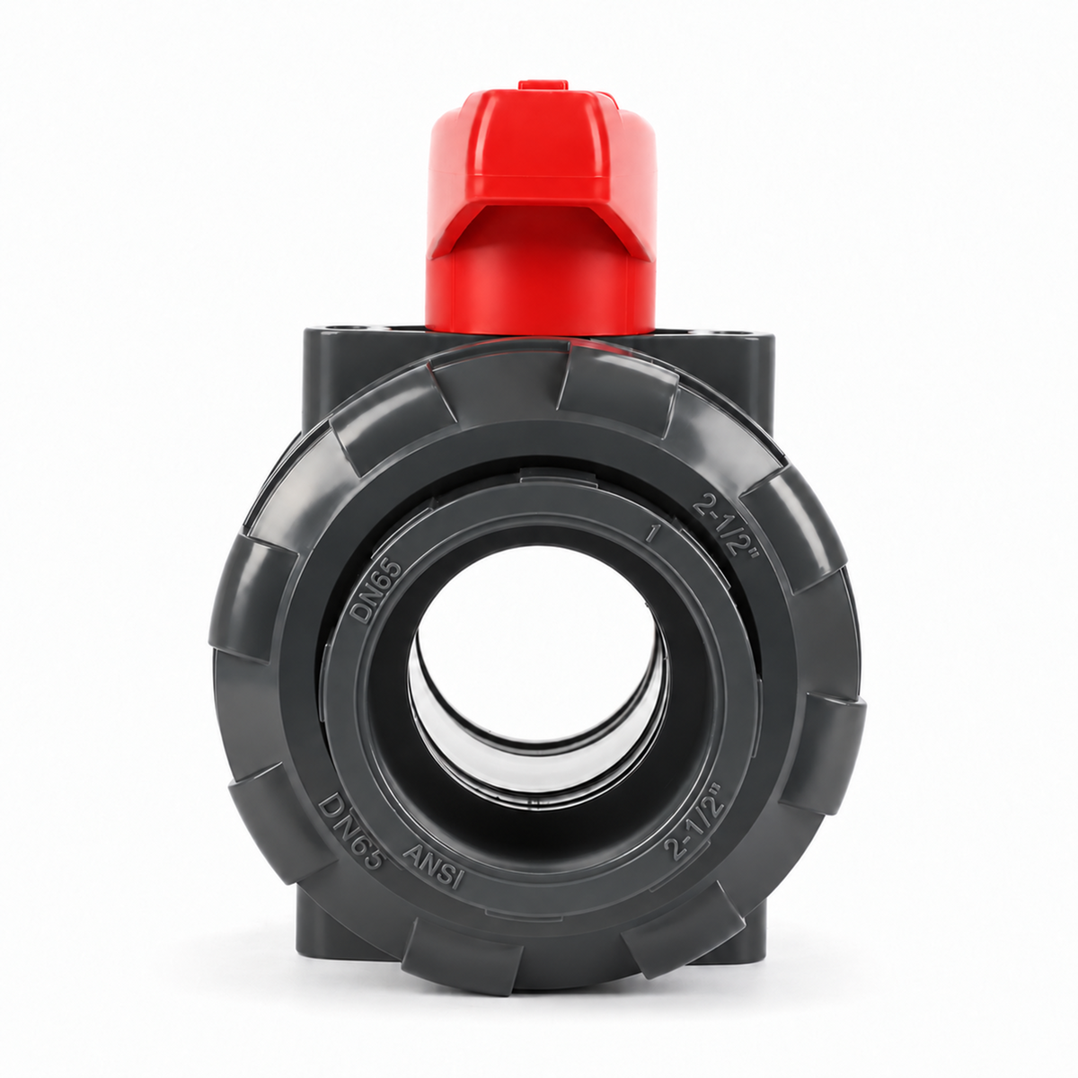 2-1/2" PVC True Union Ball Valve, Full Port, Slip Socket, Schedule 40 and 80 Compatible, 150 psi, PTFE Seat, EPDM O-Ring