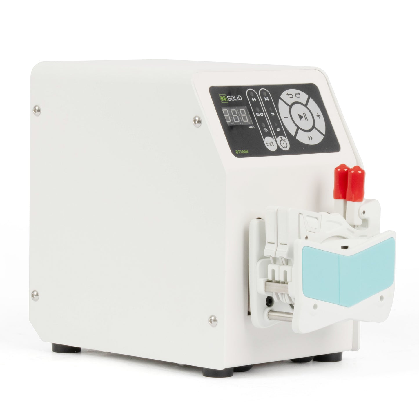 Compact Peristaltic Pump with Timer - Speed-Adjustable Single/Dual/Triple Channel (10-Rroller, 0.0002-48 mL/min)